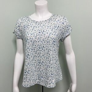 ANTHROPOLOGIE t.la Exploration Tee Blue Animal Print